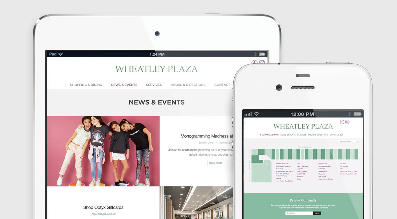 Wheatley Plaza Mobile Website Design Wheatley Plaza 2up